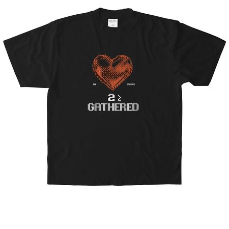 2> GATHERED (colors heart), a Black Heavyweight Garment Dye Tee
