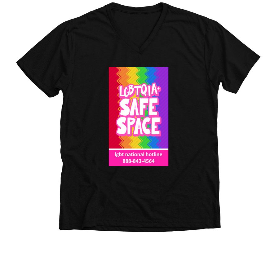 Safe Space, a Solid Black Blend Premium V-Neck Tee
