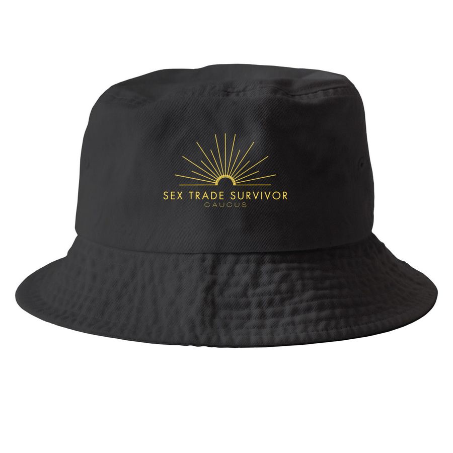 STSC Hat, a Black Printed Bucket Hat