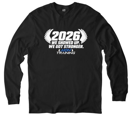 2026 Stronger, a Deep Black Allmade Organic Cotton Long Sleeve Tee