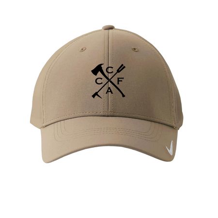 2026 CCFA hats, a Khaki Printed Nike Dri-FIT Legacy Performance Cap