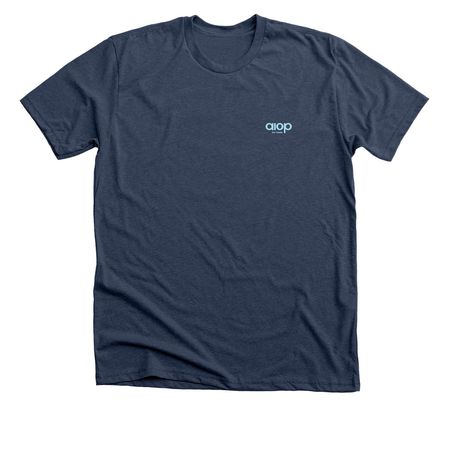 AiOP 2026: UTOPIAS Dark, a Heather Navy Premium Unisex Tee (back-view)