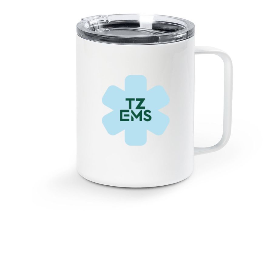 TZEMS Travel Mug #3, a White Stainless Steel Travel Mug