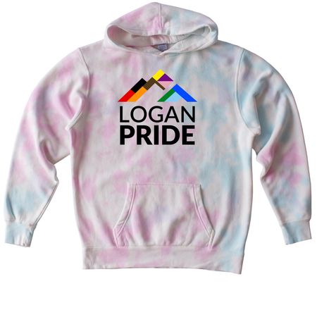 Logan Pride Kids Merch, a Cotton Candy Youth Tie Dye Pullover Hoodie