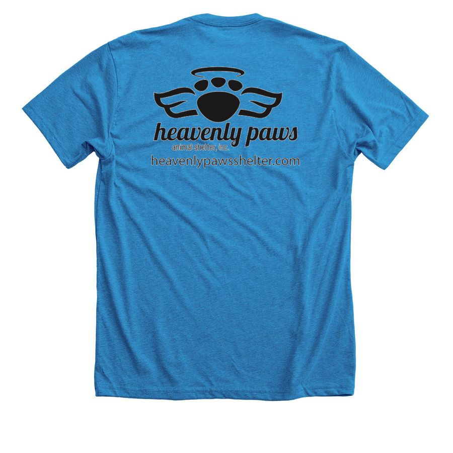 Cat Dad Shirt, a Neon Blue Premium Unisex Tee (back-view)