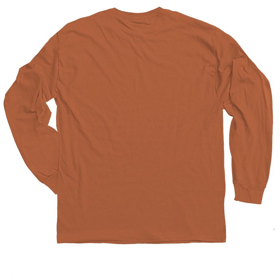 Burnt Orange, a Texas Orange Classic Long Sleeve Tee (back-view)