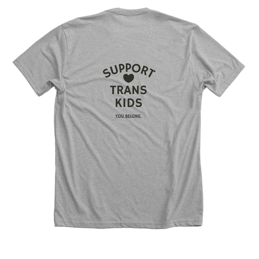 protect trans kids&nbsp;, a Athletic Heather Premium Unisex Tee (back-view)