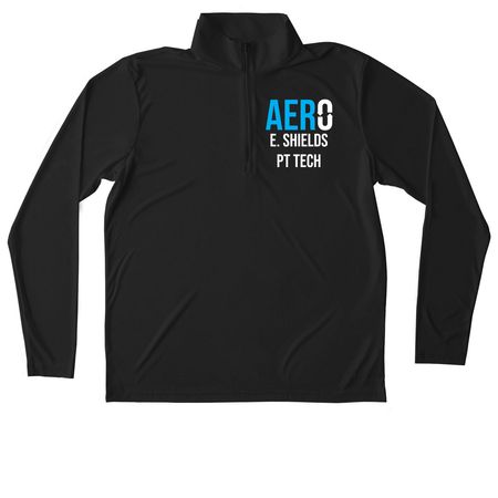 Ethan Athletic QZ, a Black Unisex Performance Quarter Zip Pullover