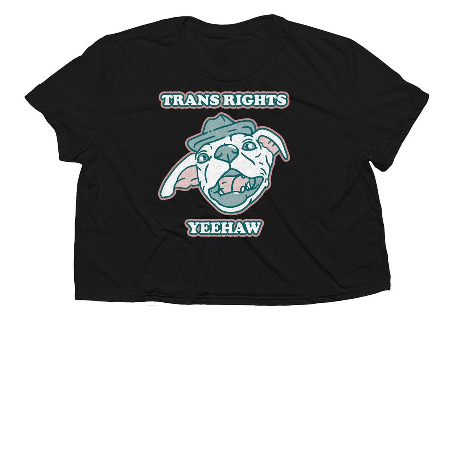 Trans Rights (Cowgirl Design) - Apparel, a Black Women?s Flowy Cropped Tee
