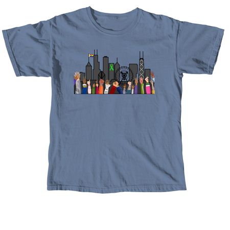 CMHAW Skyline - NO LURIE LOGO, a Blue Jean Comfort Colors Unisex Tee