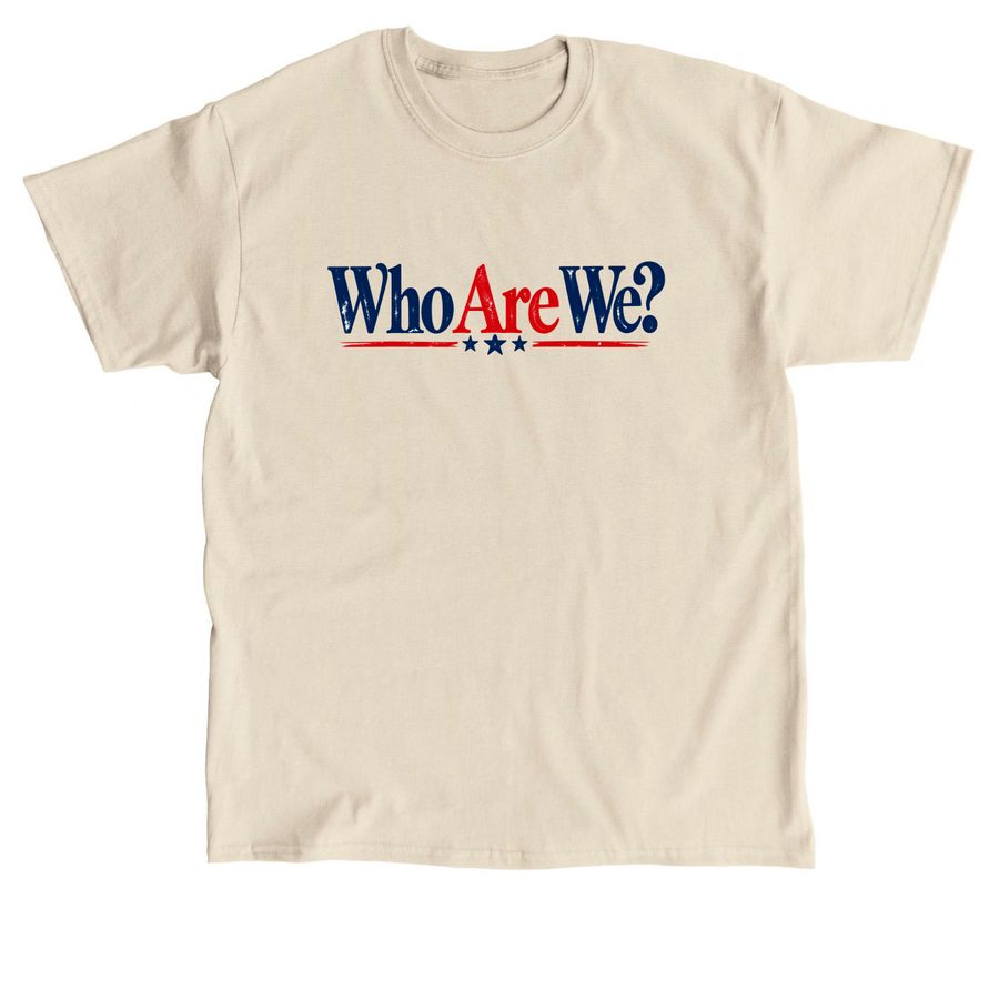 Who Are We Vote Double Sided T-Shirt Patrioti, a Sand Classic Unisex Tee