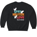Spay, Neuter, Love: Cats, a Black Softstyle Crewneck Sweatshirt (back-view)