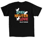 Spay, Neuter, Love: Cats, a Black Classic Unisex Tee (back-view)