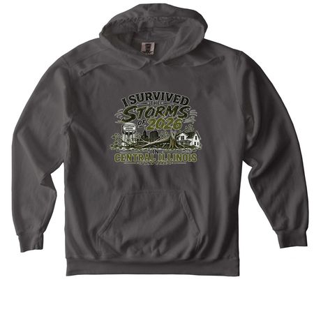 I Survived! Chambana Edition&nbsp;, a Pepper Comfort Colors Pullover Hoodie