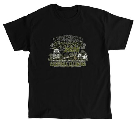 I Survived! Chambana Edition&nbsp;, a Black Classic Unisex Tee