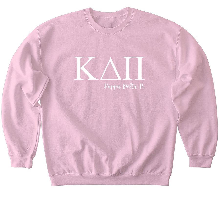 Kappa Delta Pi - Greek Letters, a Light Pink Softstyle Crewneck Sweatshirt