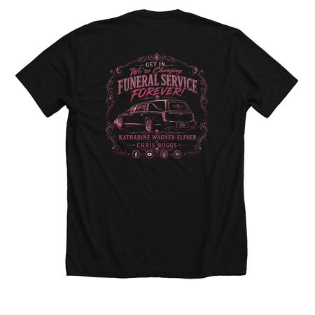 As The Hearse Turns 02, a Solid Black Blend Premium Unisex Tee (back-view)