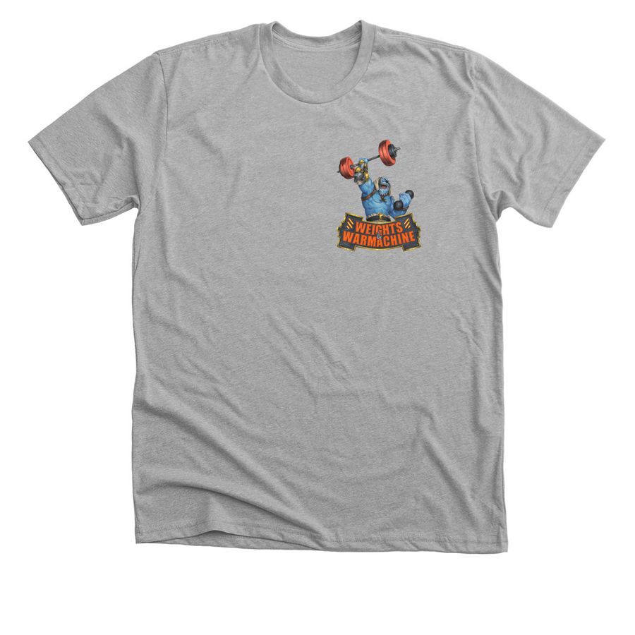 Weights & Warmachine, a Athletic Heather Premium Unisex Tee