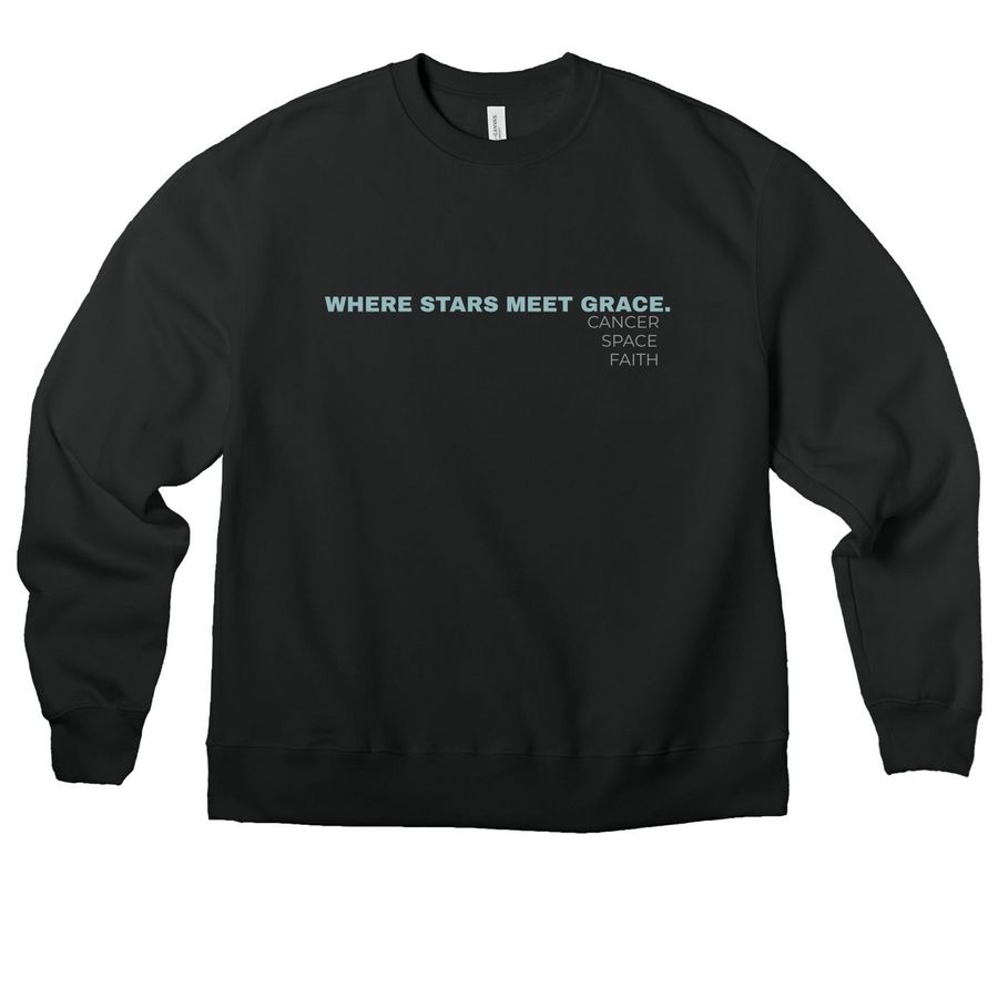 Where Stars Meet Grace., a Vintage Black Premium Heavyweight Crewneck Sweatshirt