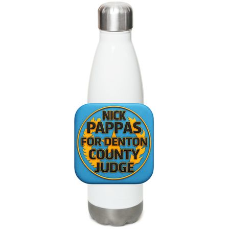 Pappas For Denton campaign bottles, a White Stainless Steel Water Bottle