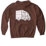 Always Late Delivery Co, a Cocoa Softstyle Pullover Hoodie (back-view)