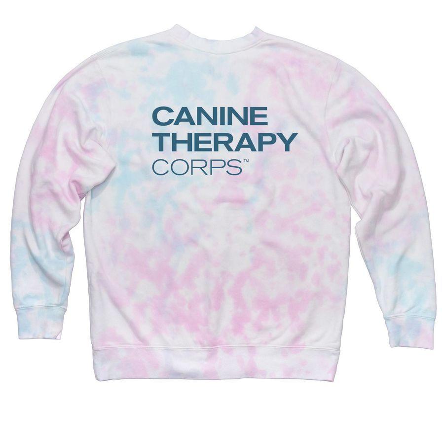 Canine Therapy Corps Spring Edition, a Cotton Candy Tie Dye Crewneck Sweatshirt (back-view)