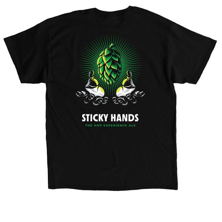 Sticky Hands - Perpetual Collection, a Black Classic Unisex Tee (back-view)