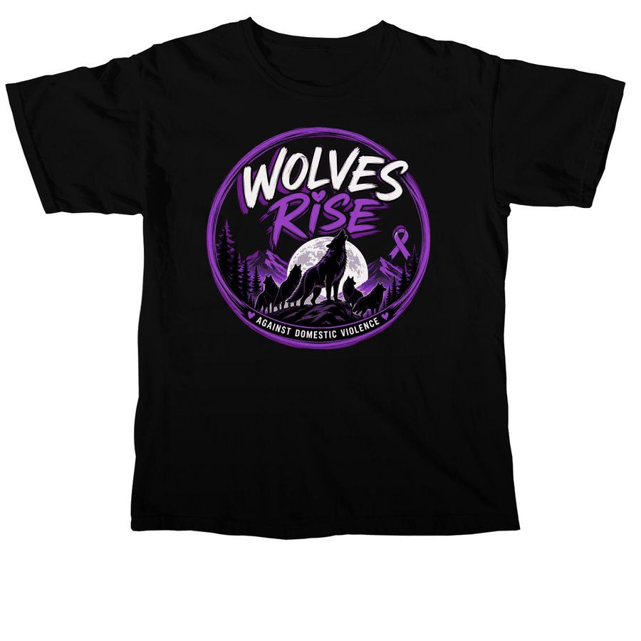 Wolves Rise Team Shirt, a Black Comfort Colors Unisex Tee