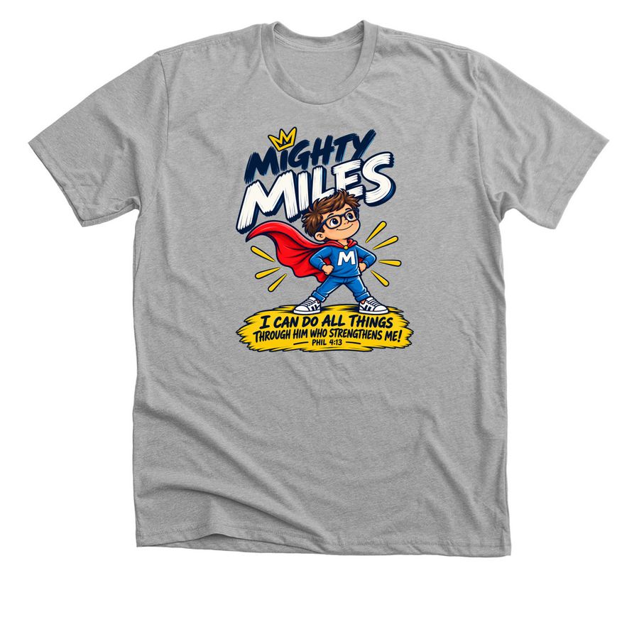 Mighty Miles, a Athletic Heather Premium Unisex Tee