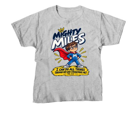 Mighty Miles, a Sport Grey Youth Unisex Tee