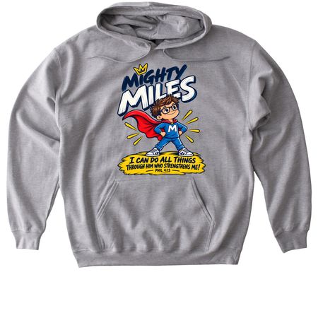 Mighty Miles, a Sport Grey Gildan Softstyle Pullover Hoodie