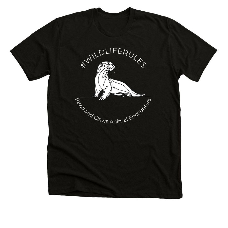 Wildlife Rules Otter, a Black Heather Premium Unisex Tee