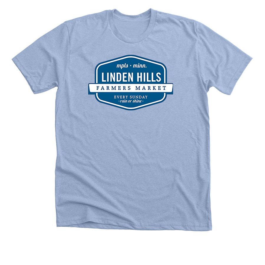 Linden Hills Farmers Market, a Heather Baby Blue Premium Unisex Tee