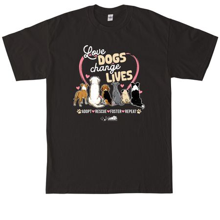 Love Dogs Change Lives, a Black Tall Classic Unisex Tee