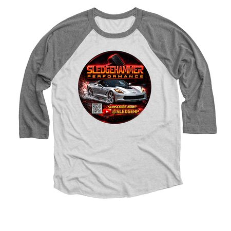 YT Advertising, a Premium Heather and Heather White 3/4 Sleeve Baseball Tee