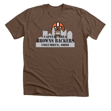 Capital Area Browns Backers Apparel, a Heather Brown Premium Unisex Tee