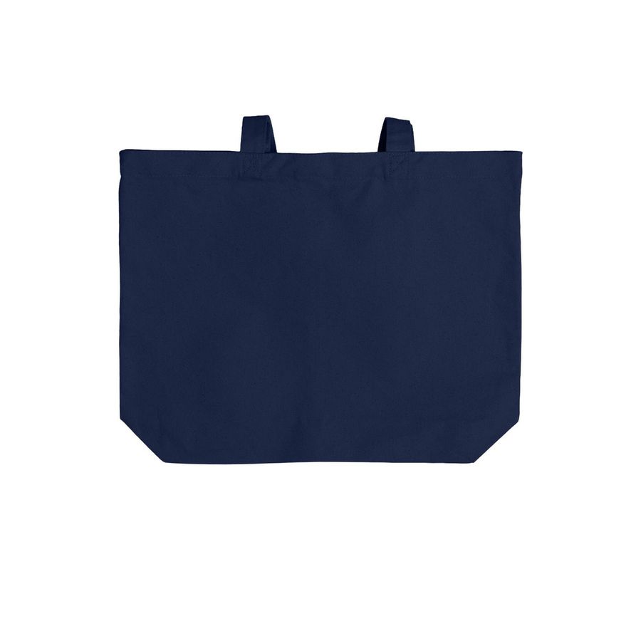 Minuteman Senior Services Tote Bags, a River Blue Navy Cotton Canvas Tote Bag (back-view)