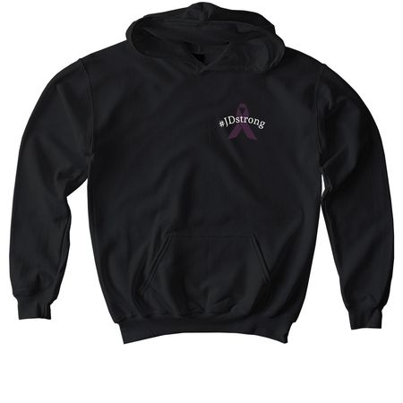 #JDstrong Youth, a Black Softstyle Youth Pullover Hoodie