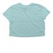 NEW! Live Life On Purpose text shirts, a Dusty Blue Women?s Flowy Cropped Tee (back-view)