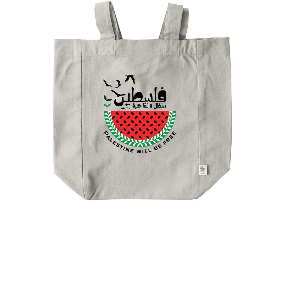 &nbsp;Palestine will Be Free Tote, a Natural Recycled Cotton Tote Bag