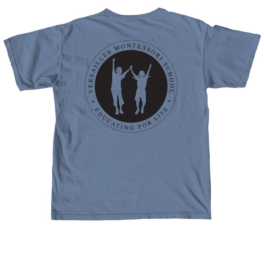 VMS 1987, a Blue Jean Comfort Colors Unisex Tee (back-view)
