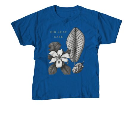 Big Leaf Cafe, a Royal Blue Youth Unisex Tee