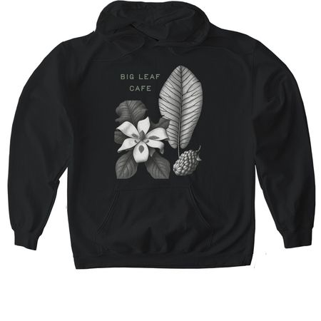 Big Leaf Cafe, a Black Gildan Softstyle Pullover Hoodie