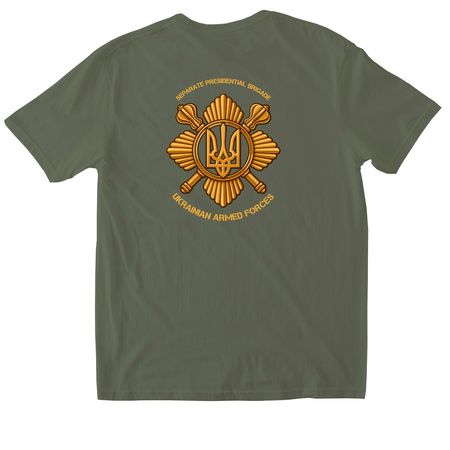 Bulava Strike Drones Company, a Military Green Softstyle Cotton Tee (back-view)