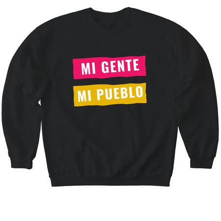 Mi Gente_New Logo, a Black Softstyle Crewneck Sweatshirt