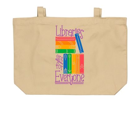 Libraries are for Everyone, a Oyster Large Organic Cotton Tote Bag