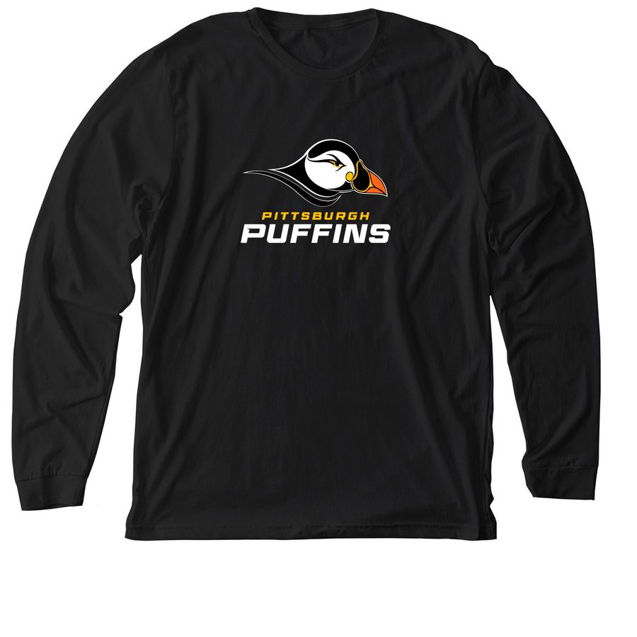 Pittsburgh Puffins Long Sleeve Tee, a Solid Black Blend Premium Long Sleeve Tee
