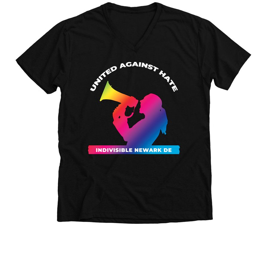 United Against Hate, a Solid Black Blend Premium V-Neck Tee