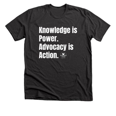 Knowledge is Power, a Dark Grey Heather Premium Unisex Tee