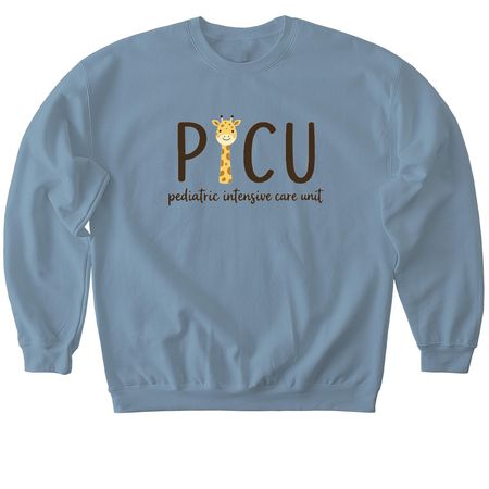 PICU Giraffe, a Stone Blue Softstyle Crewneck Sweatshirt